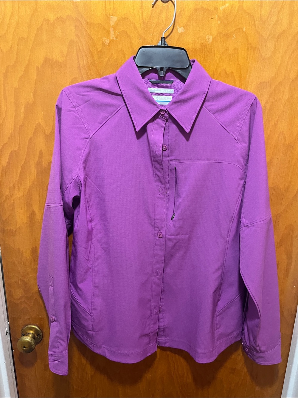 Columbia Women's Omni-Shade Magenta Button-Down Shirt